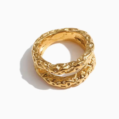 Blashette™ Gold Textured Stainless Steel Ring