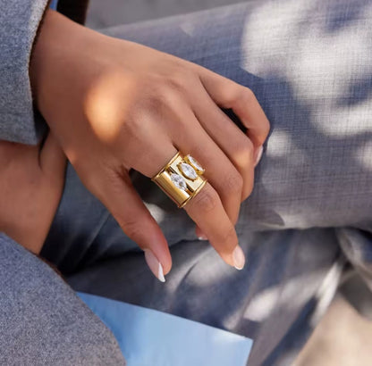 Keyla™ Delicate Marquise Zircon Open Ring