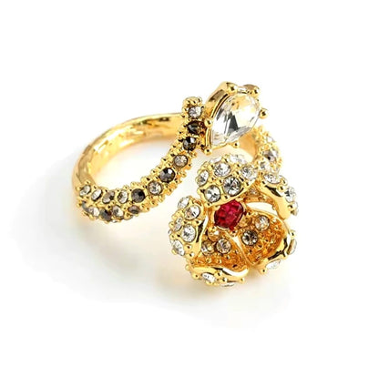 Flowrine™ Vintage Gold Crystal Flower Ring