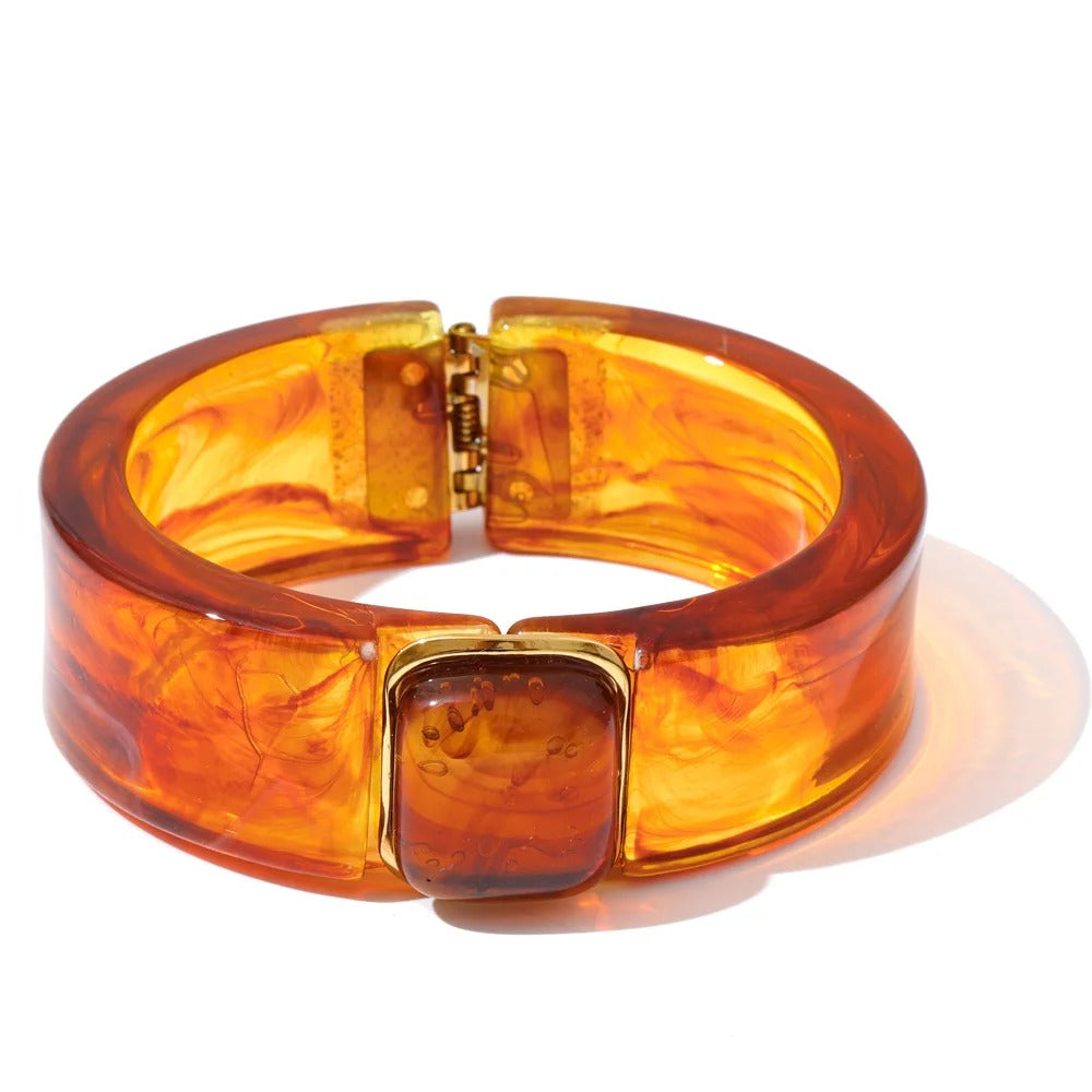 Abrivont™ Amber Acrylic Wide Bangle