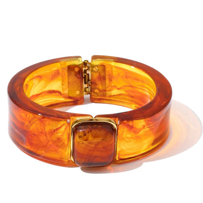 Abrivont™ Amber Acrylic Wide Bangle