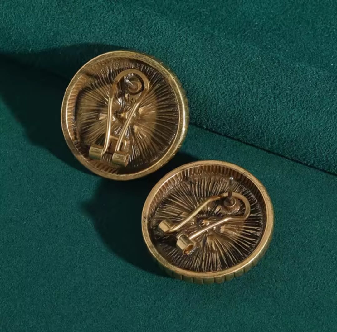 Aelia™ Vintage Red Pearl Floral Zircon Stud Earrings