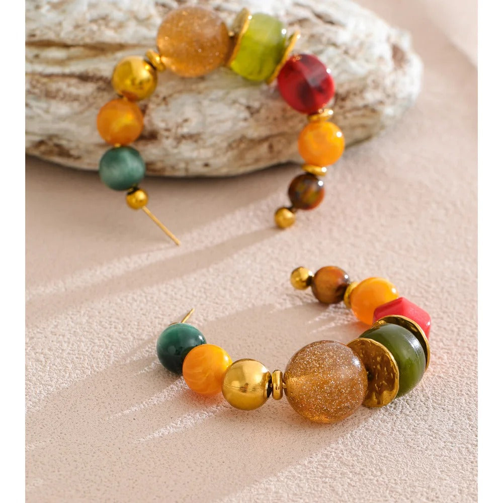 Brivont™ French Acrylic Pearl C-Shape Huggie Earrings