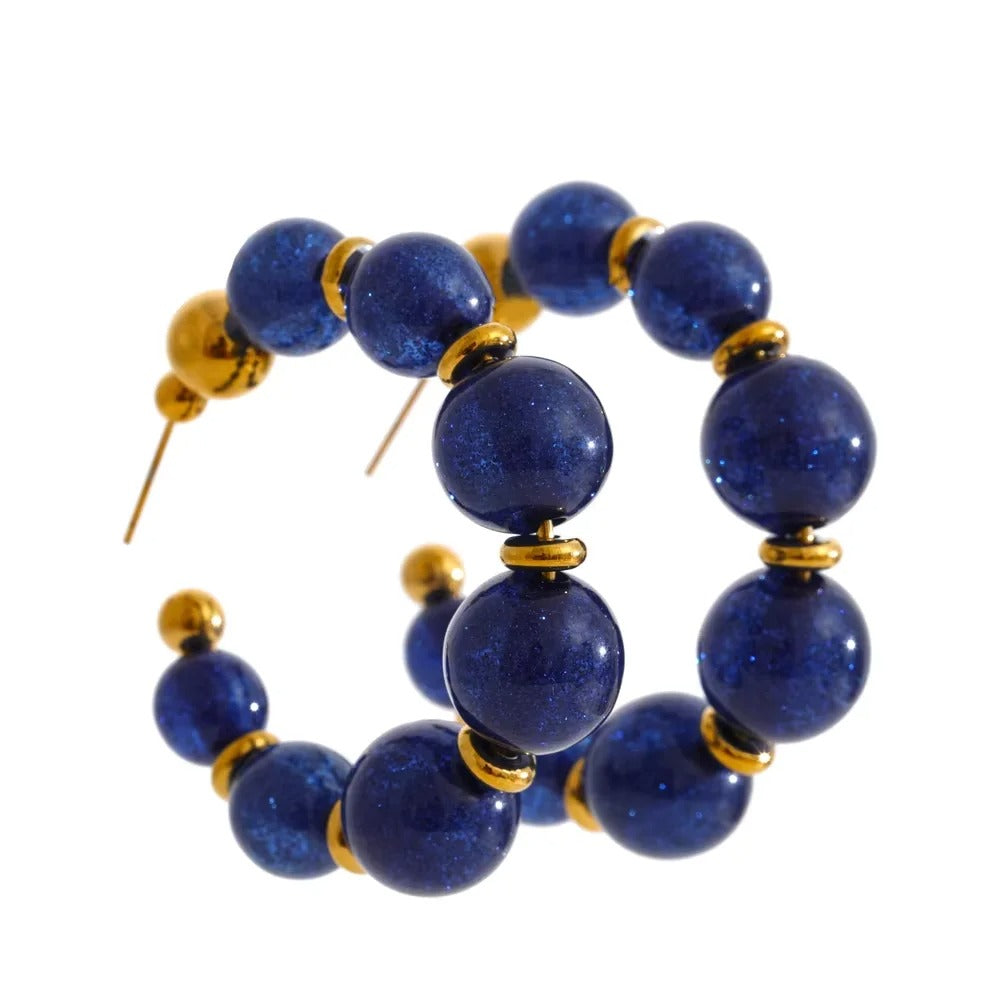 Brivont™ French Acrylic Pearl C-Shape Huggie Earrings