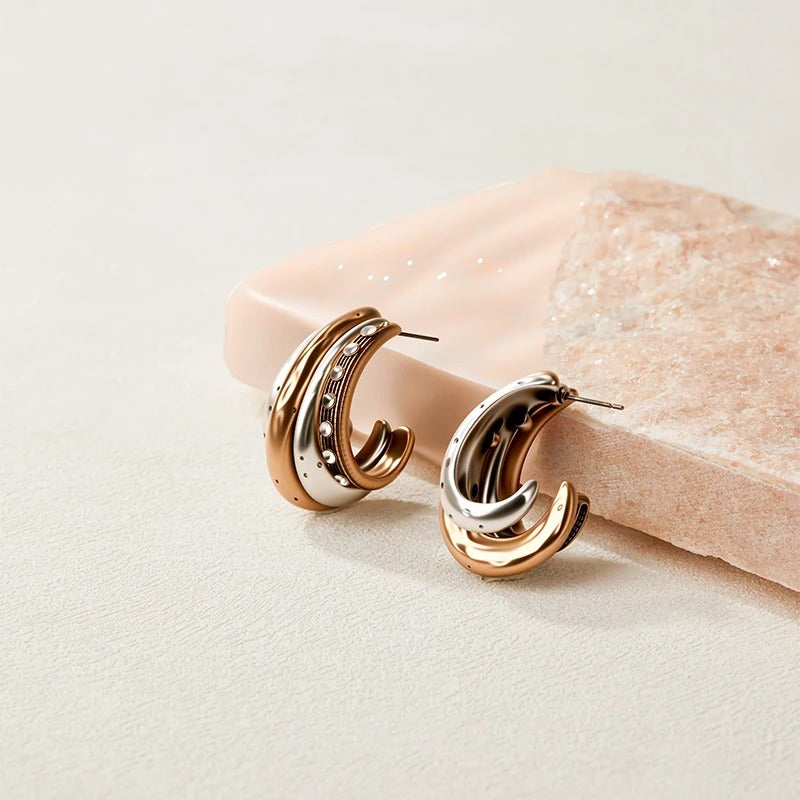Fravont™ Double-Layer Cashew C-Shape Earrings
