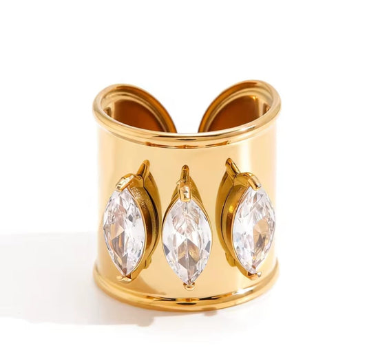 Keyla™ Delicate Marquise Zircon Open Ring