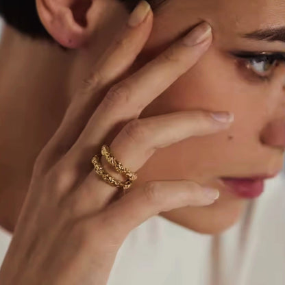 Blashette™ Gold Textured Stainless Steel Ring