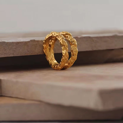 Blashette™ Gold Textured Stainless Steel Ring