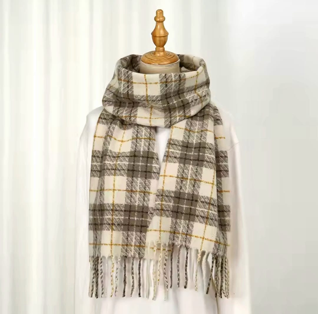 Evadne™ Luxury Cashmere Plaid Winter Pashmina Scarf
