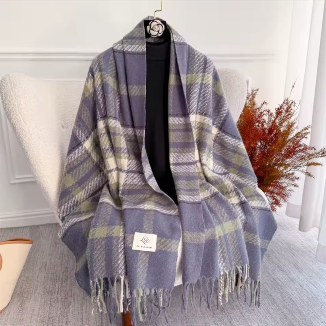 Thalassa™ Luxury Cashmere Plaid Winter Pashmina Wrap