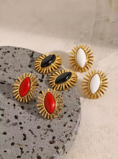 Agrelia™ Vintage Oval Agate Stone Earrings