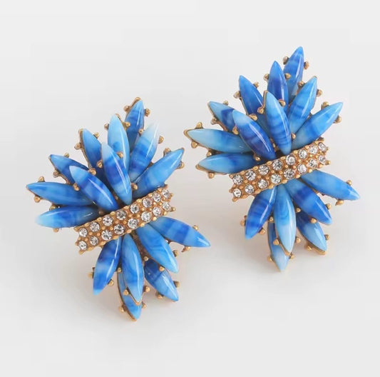 Lavia™ Vintage Blue Rose Coral Drop Earrings
