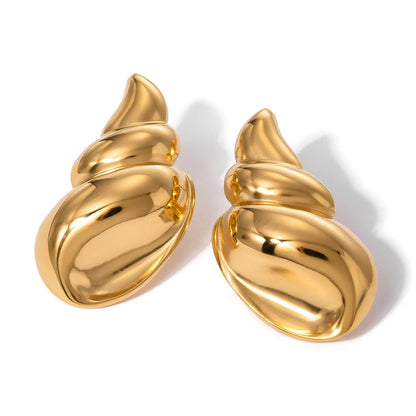 Etholia™ Cubic Shine Shell Gold Earrings