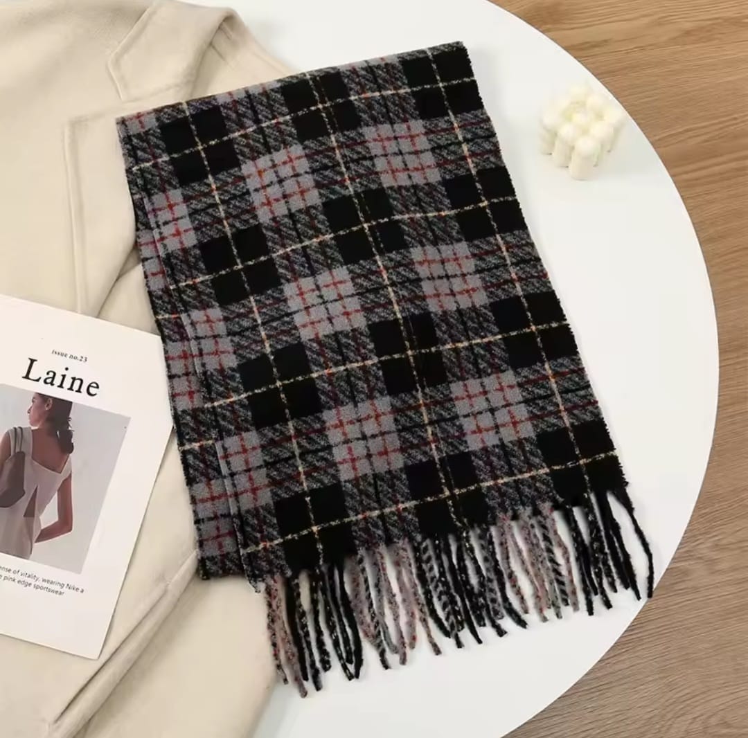 Kalliope™ Luxury Cashmere Plaid Winter Scarf