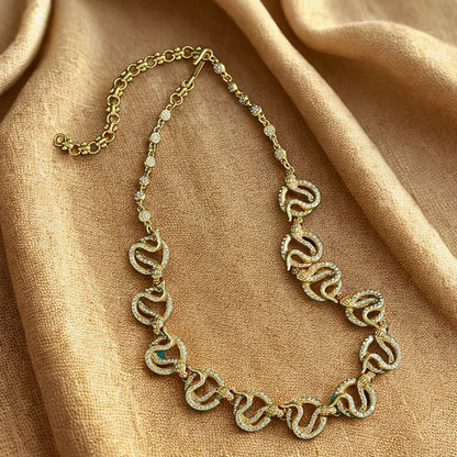 Vyperra™ Retro Punk Snake Rhinestone Choker