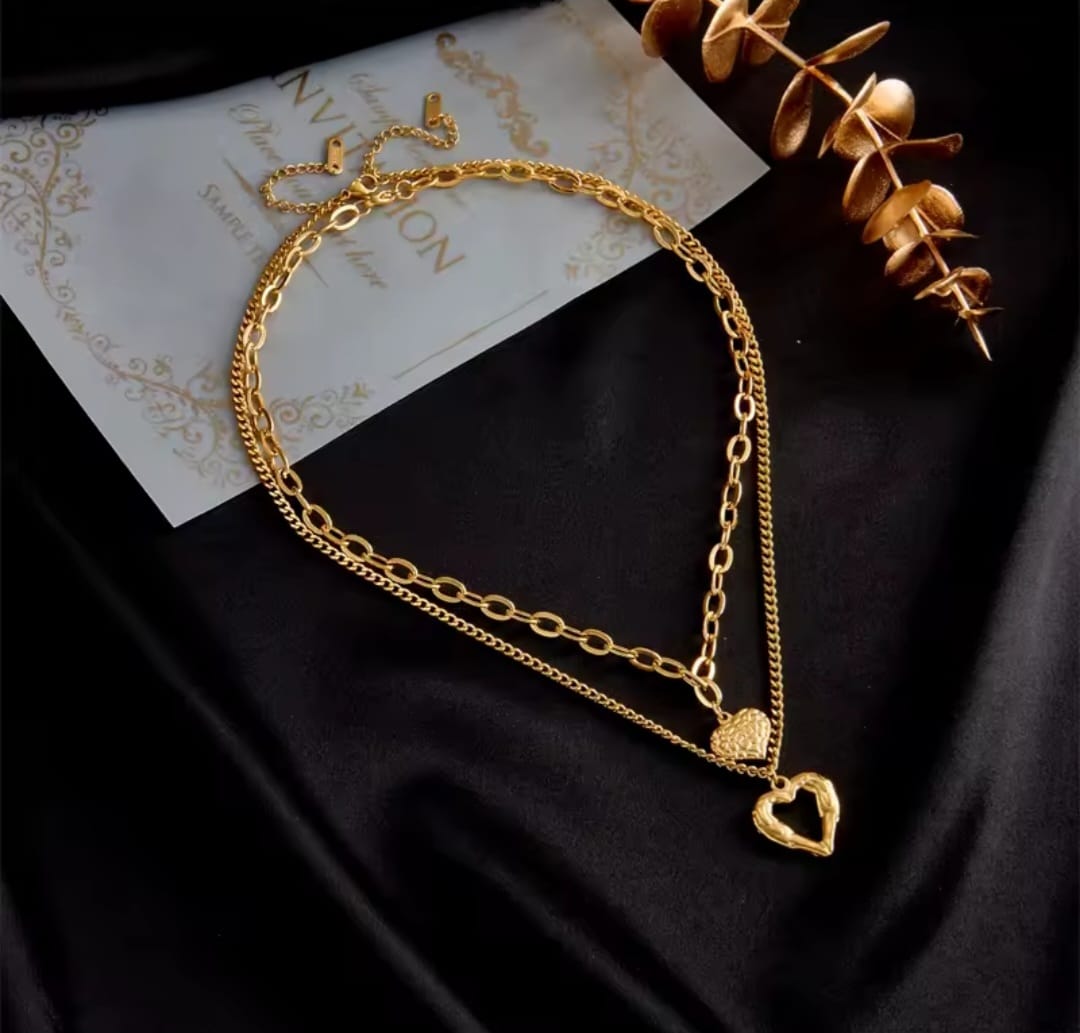 Felicitas™ 316L Stainless Steel Double Love Textured Necklace