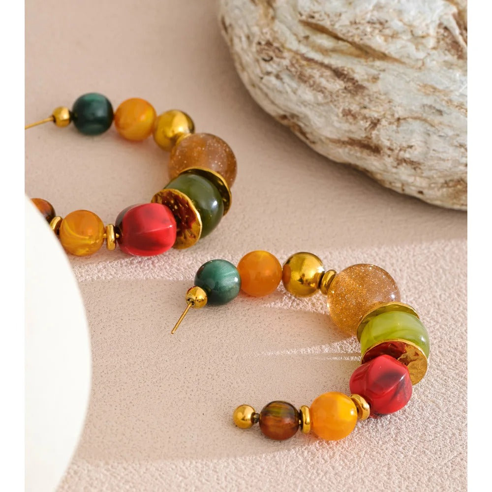 Brivont™ French Acrylic Pearl C-Shape Huggie Earrings