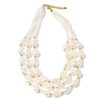 Clervont™ Handmade Layered Pearl Teardrop Necklace
