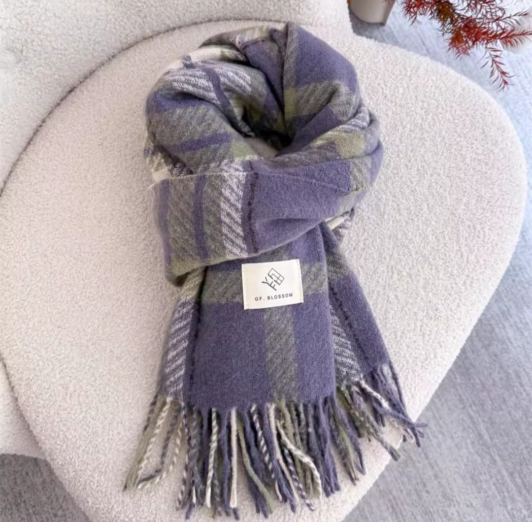 Thalassa™ Luxury Cashmere Plaid Winter Pashmina Wrap