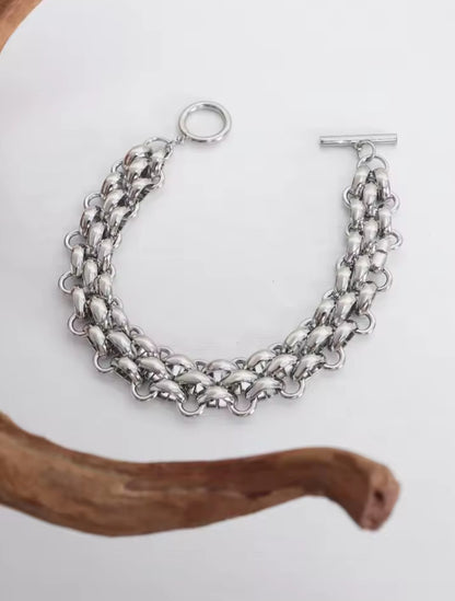 Amélie™ Gold-plated and Silver-plated Braided Mesh Chain Jewelry Set