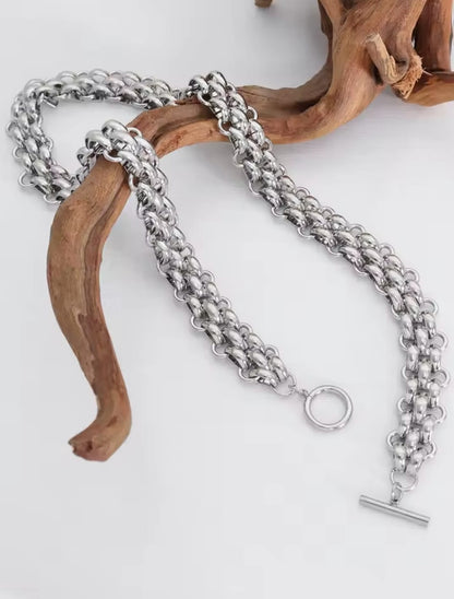 Amélie™ Gold-plated and Silver-plated Braided Mesh Chain Jewelry Set