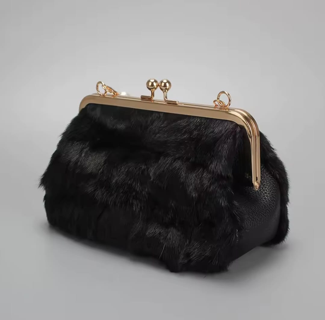 Olivanne™ Luxury Genuine Mink Fur Shoulder Handbag