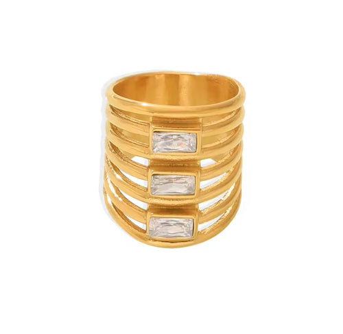 Sariel™ Gold Layered White Zirconia Ring