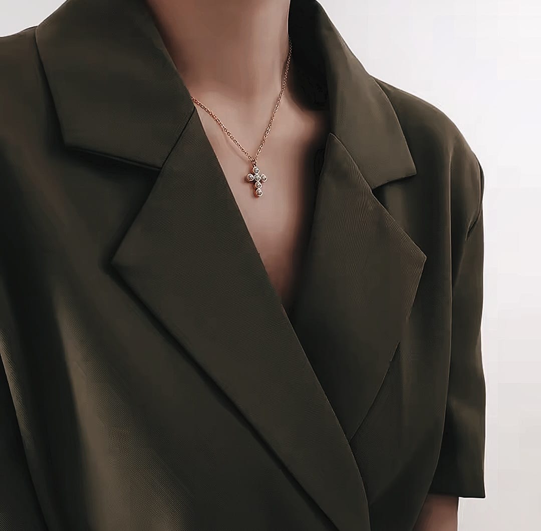 Cyrane™ Classic Retro Cross Stainless Steel Necklace