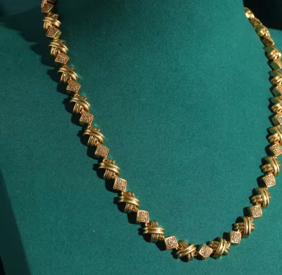 Ceciliana™ Vintage Floral Rhinestone Cross Necklace