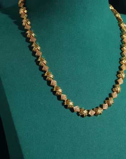 Ceciliana™ Vintage Floral Rhinestone Cross Necklace