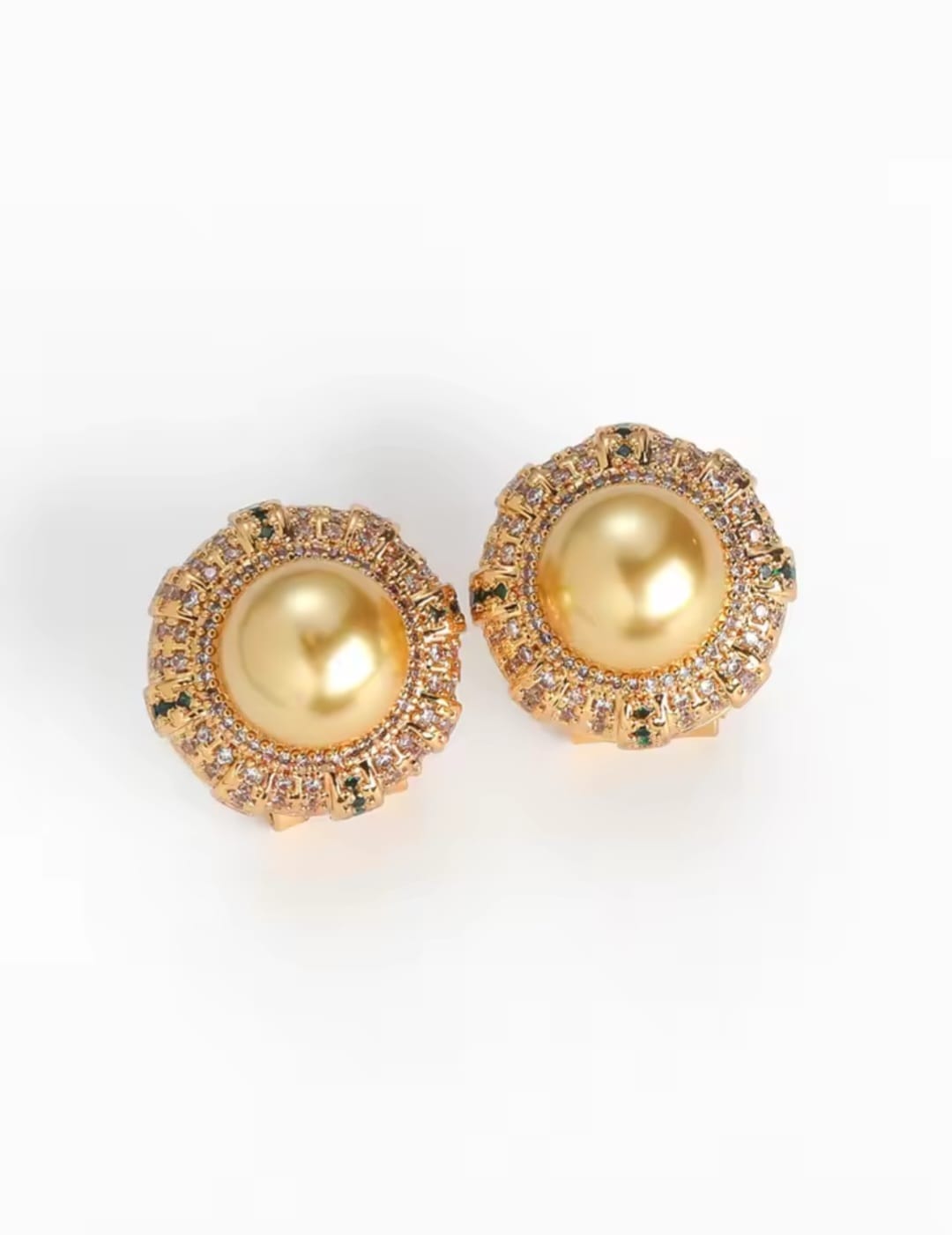 Luisa™ Vintage 18K Gold Champagne Pearl Stud Earrings