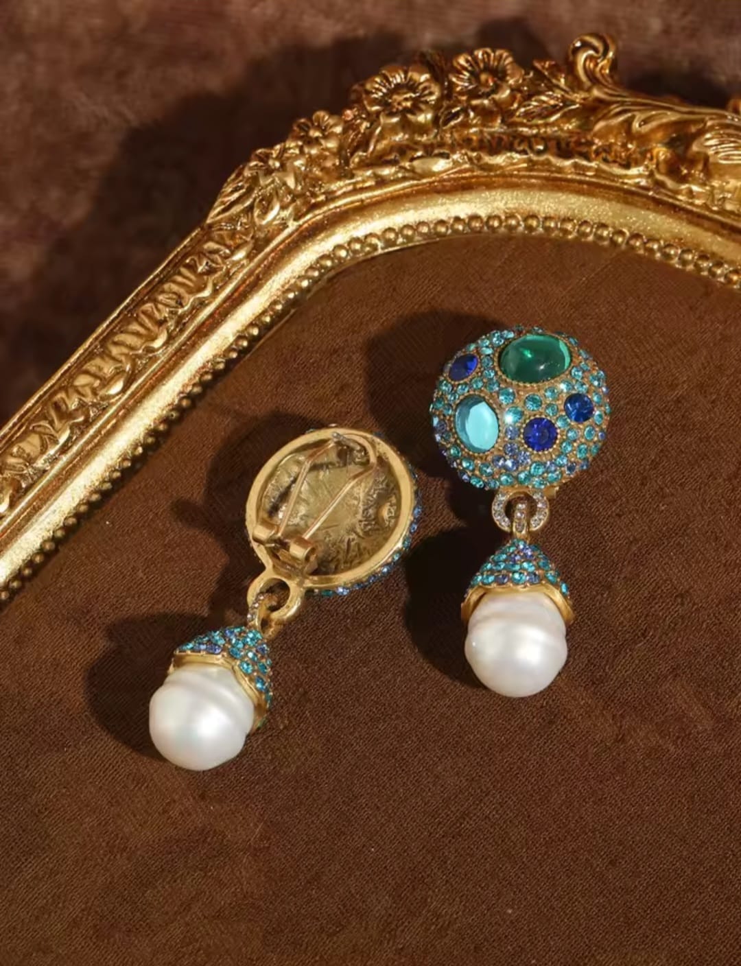 Zinovia™ Vintage Blue Crystal Opal Drop Earrings