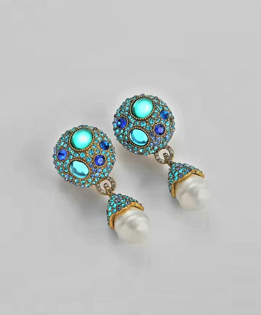 Zinovia™ Vintage Blue Crystal Opal Drop Earrings