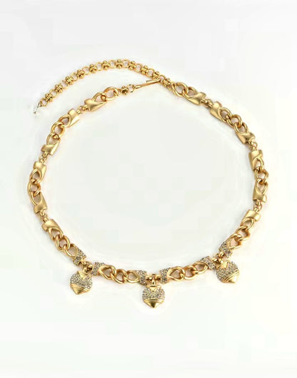 Bruletta™ Vintage Rhinestone Heart Pendant Necklace