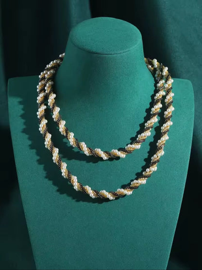 Florendia™ Vintage Black Pearl Long Choker Necklace