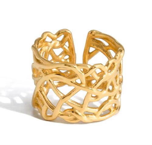 Heliora™ Vintage Hollow Geometric Open Ring