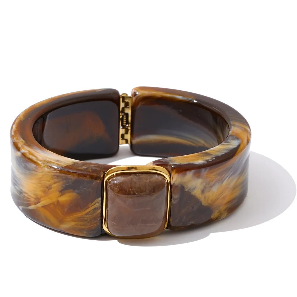 Abrivont™ Amber Acrylic Wide Bangle
