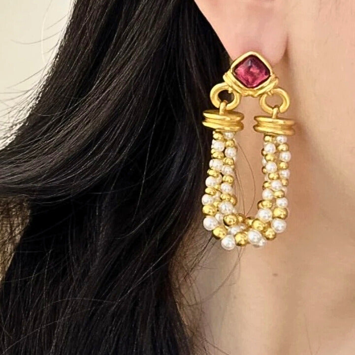 Alureva™ Simulated Pearl Tassel Drop Earrings