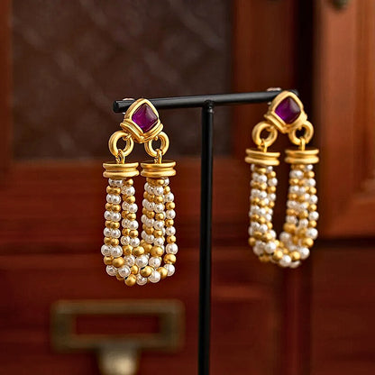 Alureva™ Simulated Pearl Tassel Drop Earrings