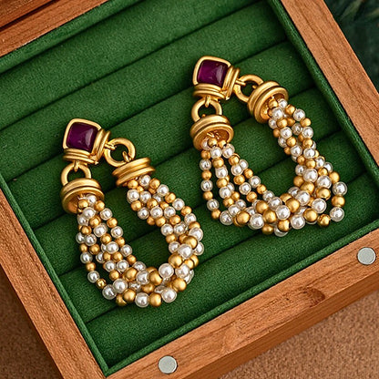Alureva™ Simulated Pearl Tassel Drop Earrings