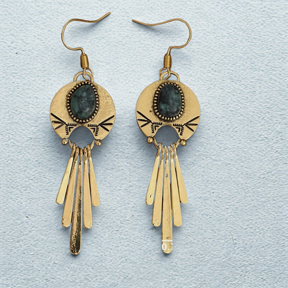 Azmira™ Bohemian Turquoise Tassel Festival Earrings