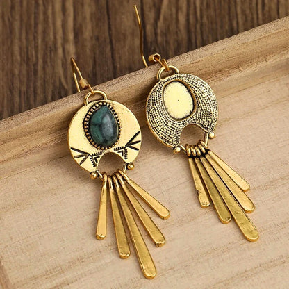 Azmira™ Bohemian Turquoise Tassel Festival Earrings