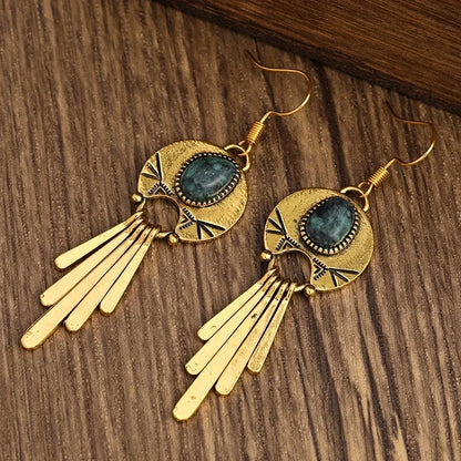 Azmira™ Bohemian Turquoise Tassel Festival Earrings