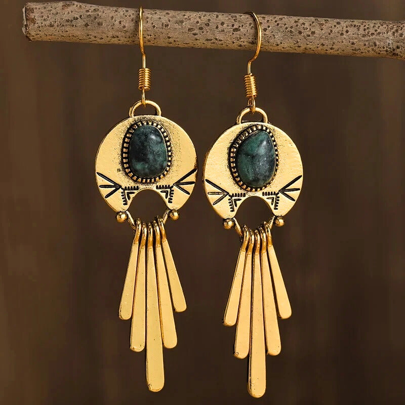 Azmira™ Bohemian Turquoise Tassel Festival Earrings