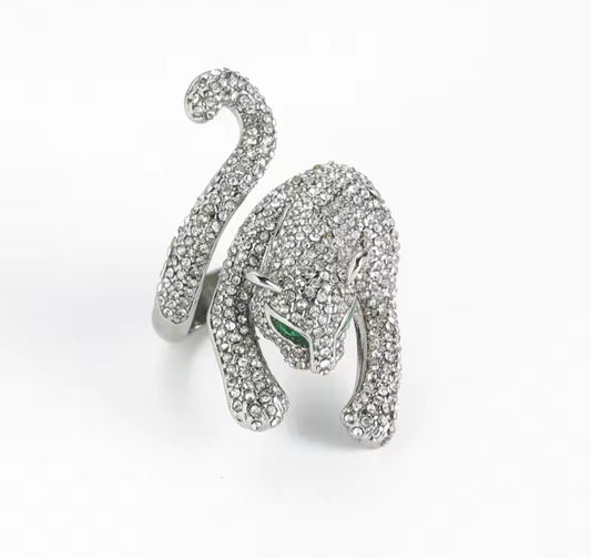 Leopare™ Luxury Silver Leopard Zirconia Ring