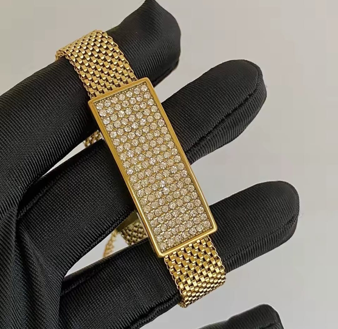 Brionne™ Gold Rhinestone Stainless Steel Bracelet