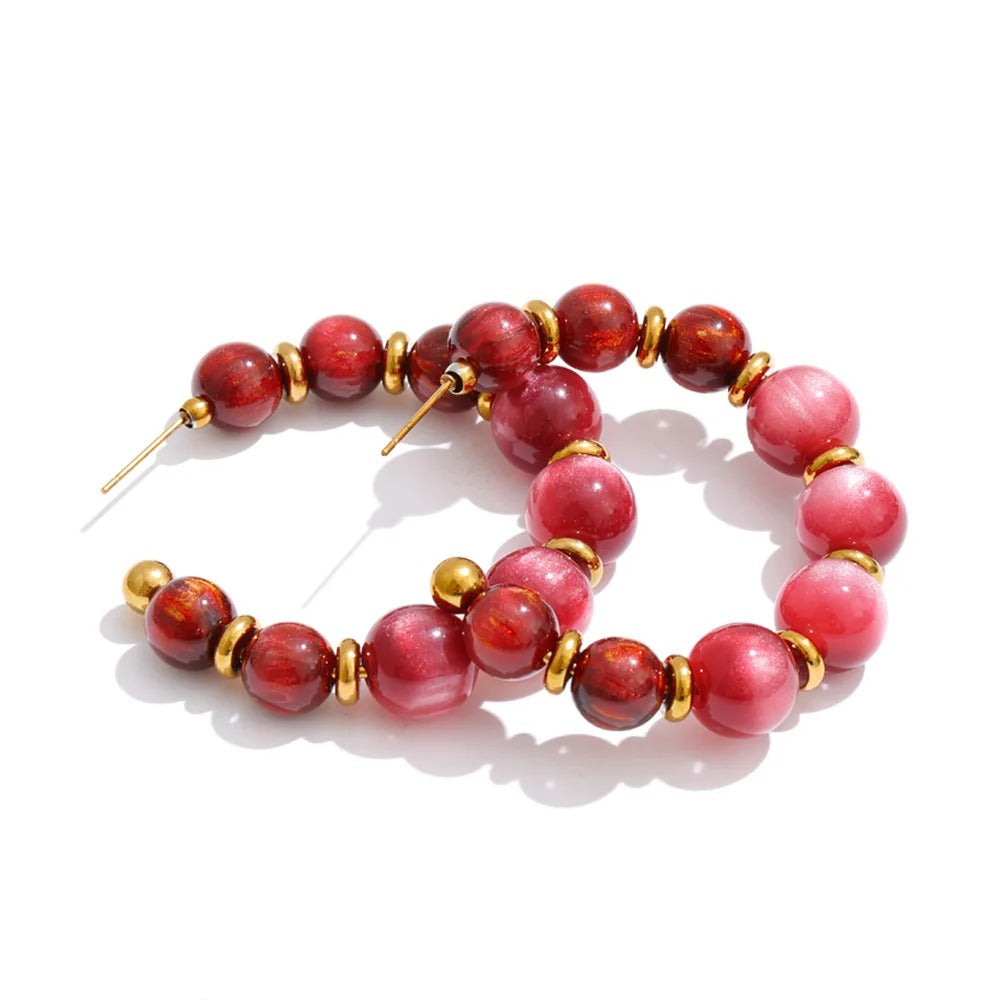 Brivont™ French Acrylic Pearl C-Shape Huggie Earrings