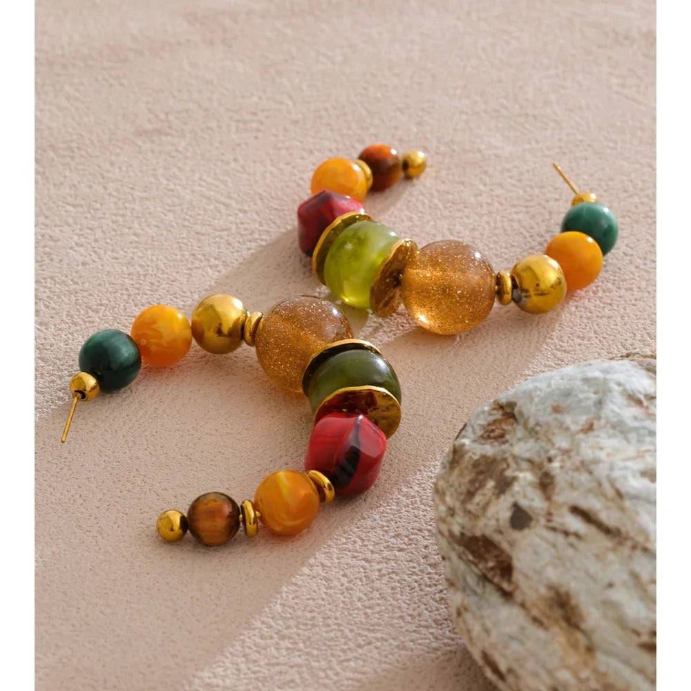 Brivont™ French Acrylic Pearl C-Shape Huggie Earrings