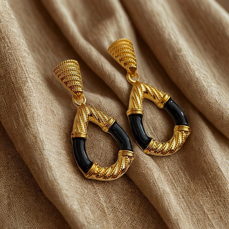 Bravaya™ Textured Metal Statement Drop Earrings