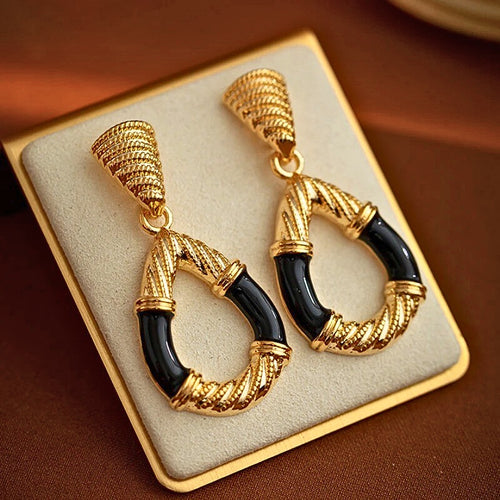 Bravaya™ Textured Metal Statement Drop Earrings